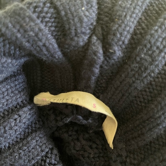 ATHLETA Merino Plains Wool Knit Sweater Navy Blue Size S - Picture 7 of 8